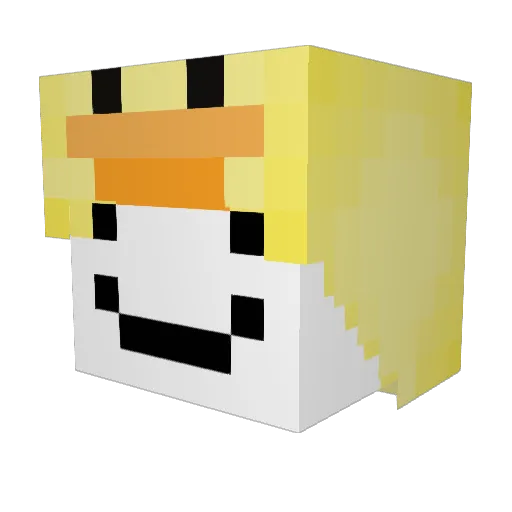 _Axolotis Minecraft avatar head, 3D render