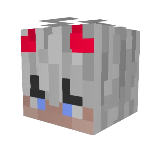 _Ayakashi Minecraft avatar head, 3D render