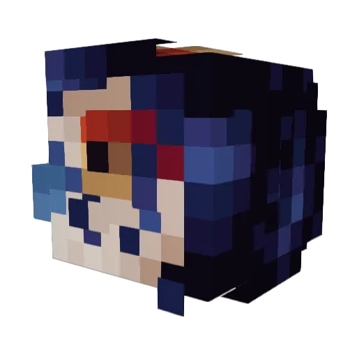_Ayal Minecraft avatar head, 3D render