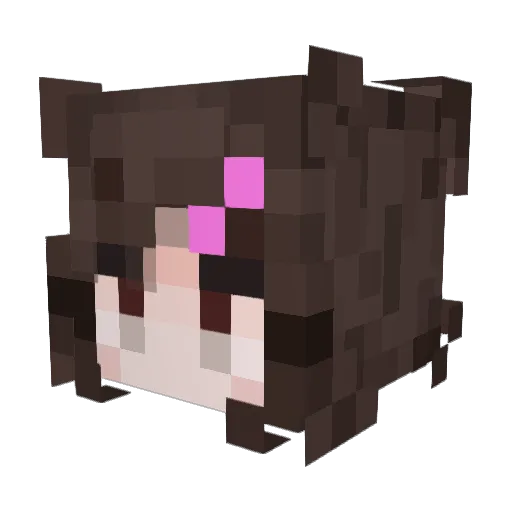 _Ayanami Minecraft avatar head, 3D render