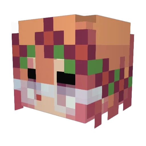_B0B1K_ Minecraft avatar head, 3D render