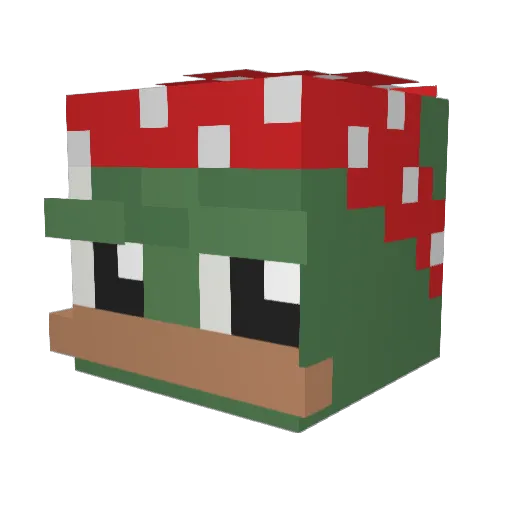 _B0ng Minecraft avatar head, 3D render