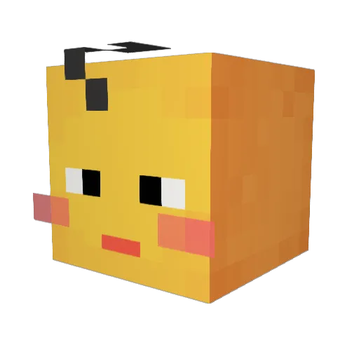 _BINU_ Minecraft avatar head, 3D render