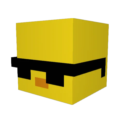 _BOBDOI Minecraft avatar head, 3D render