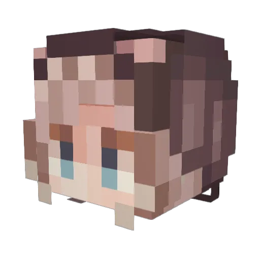 _B_I_u_e_ Minecraft avatar head, 3D render