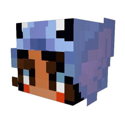 _Baby_Blue__ Minecraft avatar head, 3D render