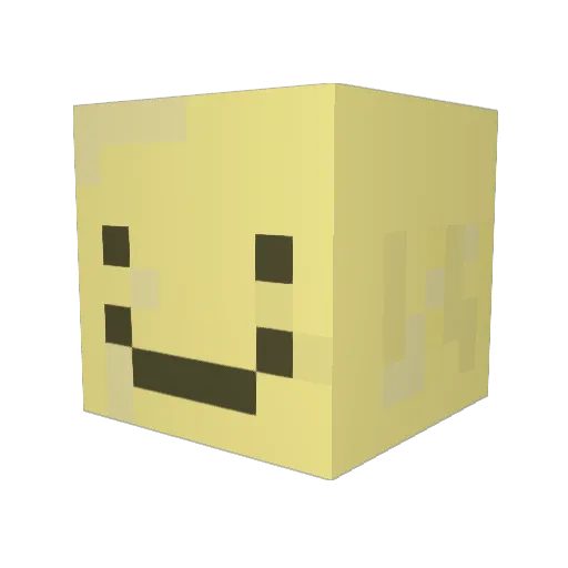 _Banana_Man_04 Minecraft avatar head, 3D render