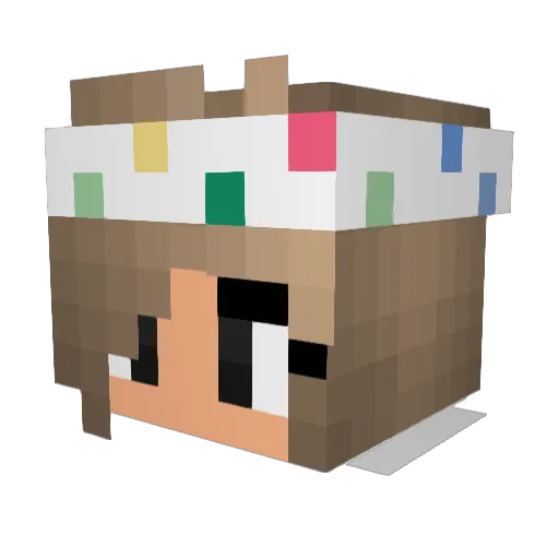 _BeautifulGirl_ Minecraft avatar head, 3D render