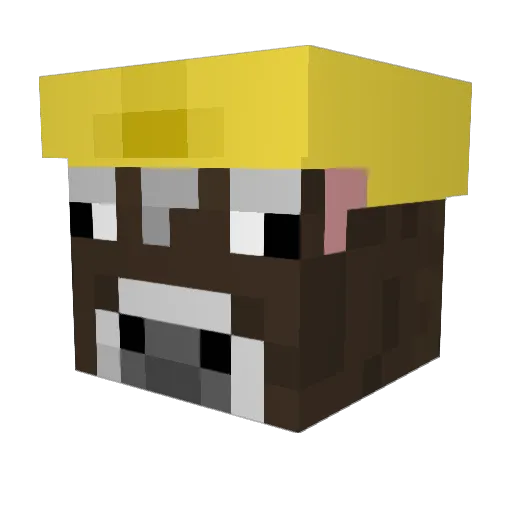 _Beef Minecraft avatar head, 3D render