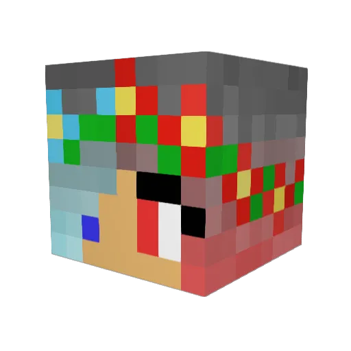 _Bekker_ Minecraft avatar head, 3D render
