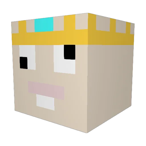 _Binji_ Minecraft avatar head, 3D render
