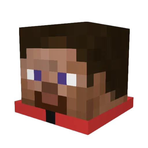 _Black_183 Minecraft avatar head, 3D render