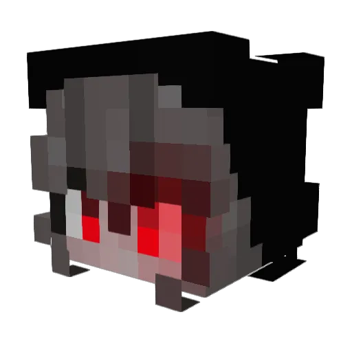 _Black_Ghost_ Minecraft avatar head, 3D render