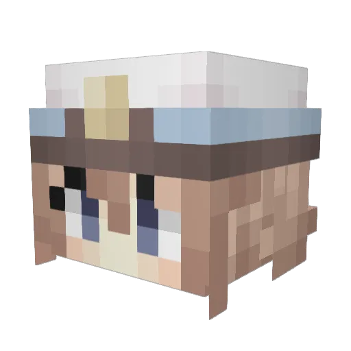 _Blanc_ Minecraft avatar head, 3D render