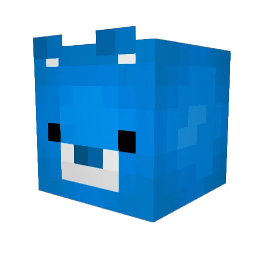 _BlueBear_ Minecraft avatar head, 3D render