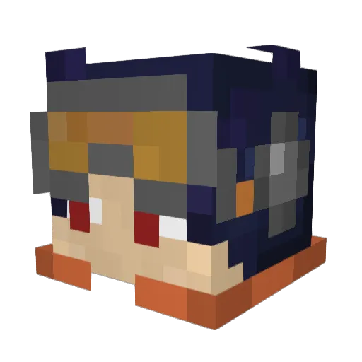 _BlueDreamz Minecraft avatar head, 3D render