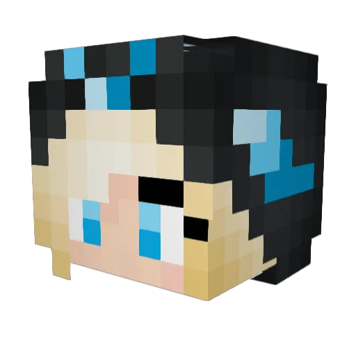 _BlueRoses_ Minecraft avatar head, 3D render