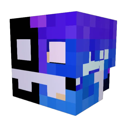_Blue__Flame_ Minecraft avatar head, 3D render