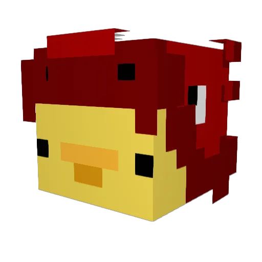 _Blueeyedino Minecraft avatar head, 3D render