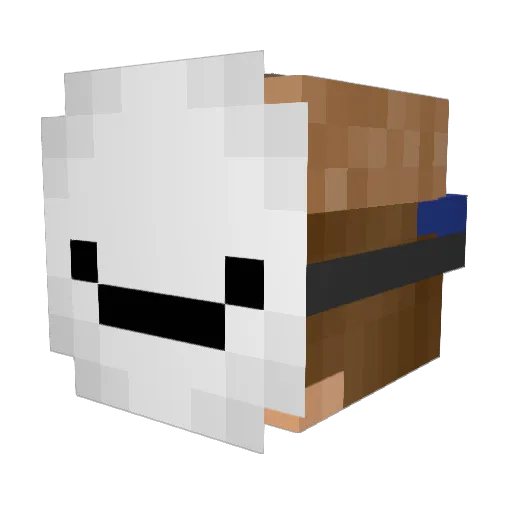 _BmBm Minecraft avatar head, 3D render