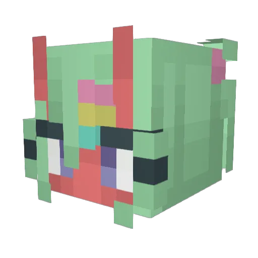 _Bonnu_ Minecraft avatar head, 3D render