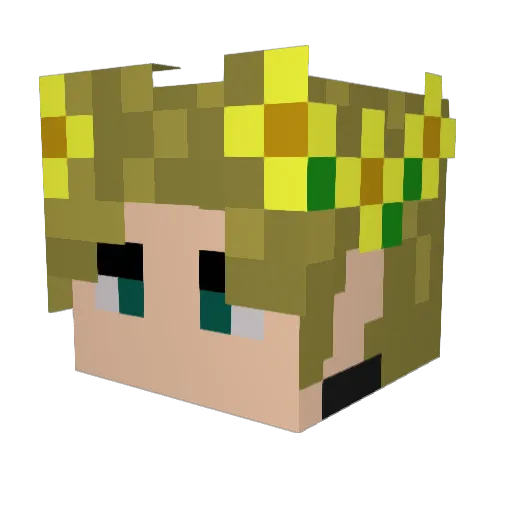 _Boram Minecraft avatar head, 3D render