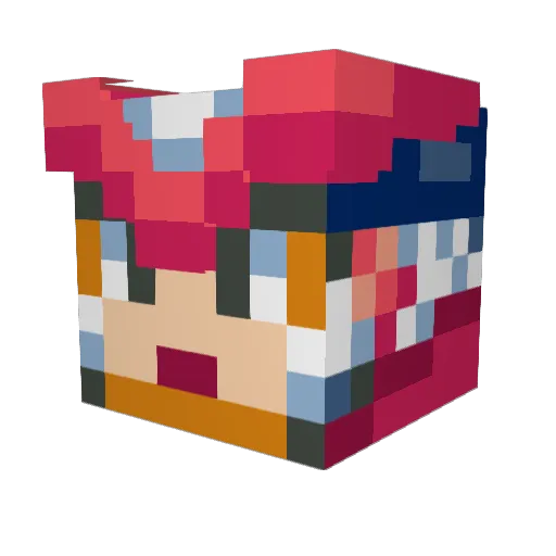 _BoyKing Minecraft avatar head, 3D render
