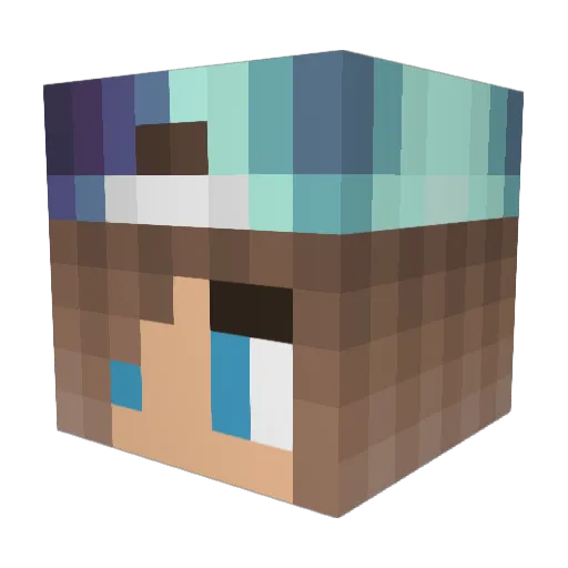 _Brainless_ Minecraft avatar head, 3D render