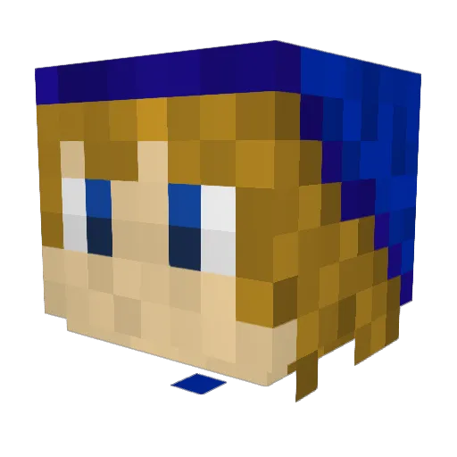 _BrokenSmiles Minecraft avatar head, 3D render