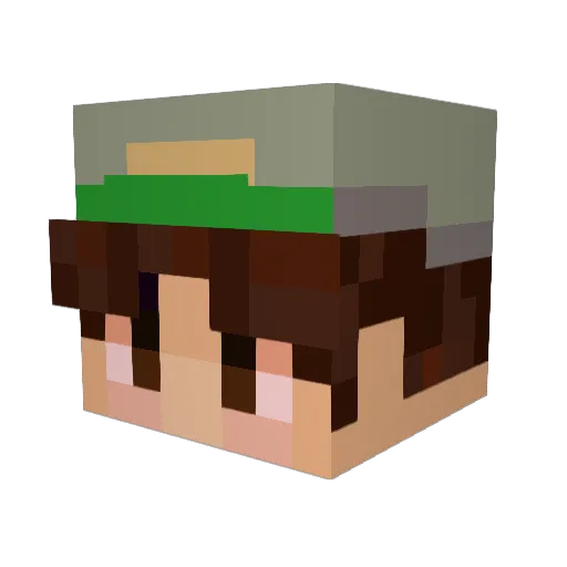 _Brosk1 Minecraft avatar head, 3D render