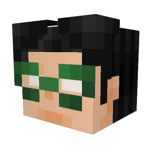 _Buckaroo Minecraft avatar head, 3D render