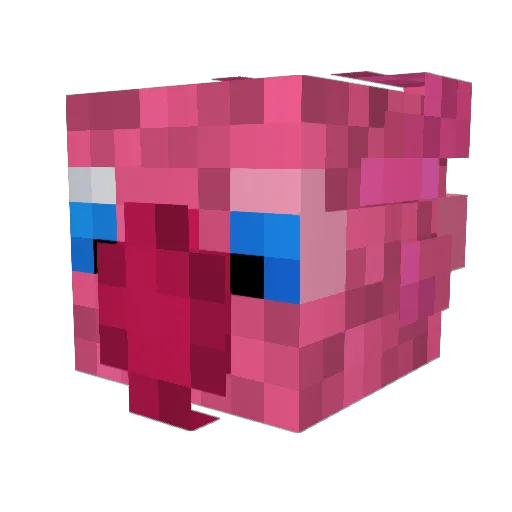 _Bugfix4_ Minecraft avatar head, 3D render