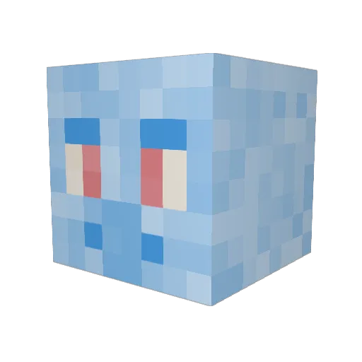 _Bugi_ Minecraft avatar head, 3D render