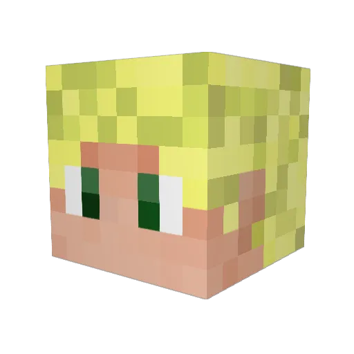 _Bwen Minecraft avatar head, 3D render