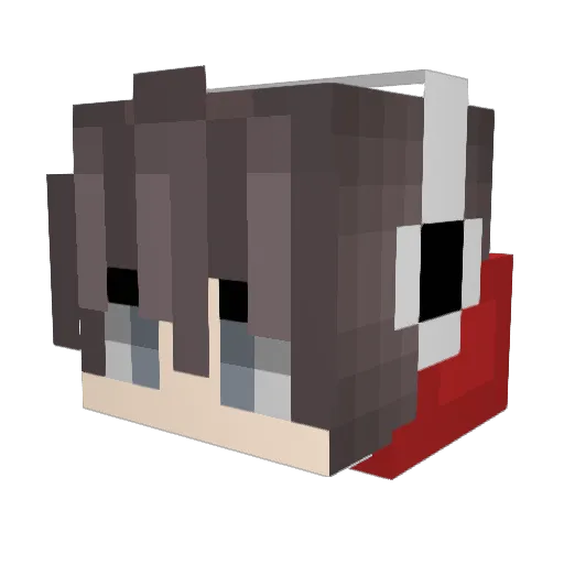 _Canruo Minecraft avatar head, 3D render