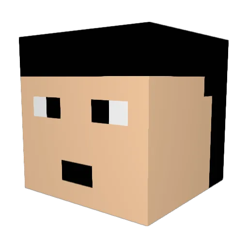_CaptainYT Minecraft avatar head, 3D render