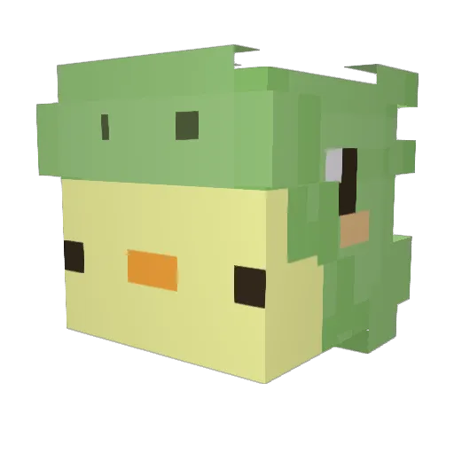 _Carbyn Minecraft avatar head, 3D render