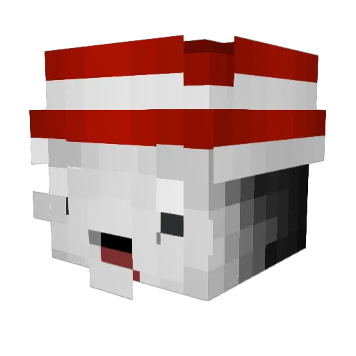 _Cat_in_the_Hat Minecraft avatar head, 3D render