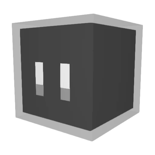 _Caution Minecraft avatar head, 3D render