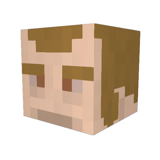 _Cave_Johnson_ Minecraft avatar head, 3D render