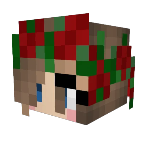 _Cerise Minecraft avatar head, 3D render
