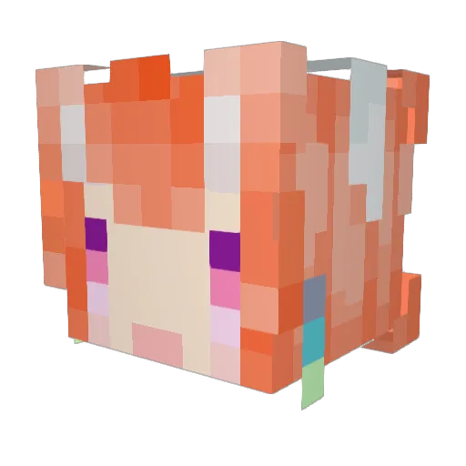 _Chiiikawa Minecraft avatar head, 3D render