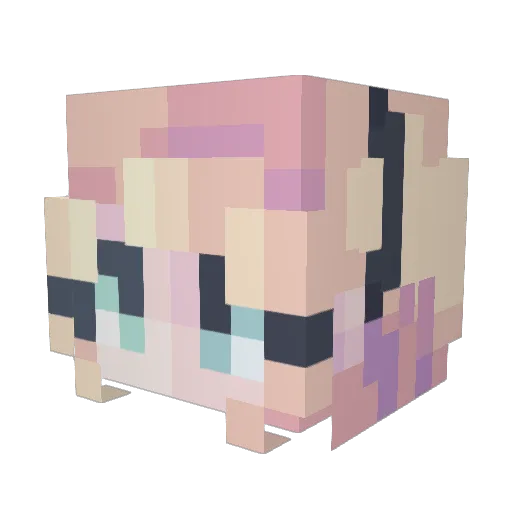 _Chiruya_ Minecraft avatar head, 3D render