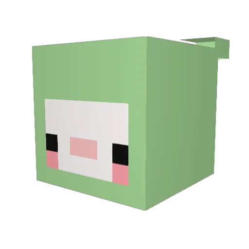 _Coa Minecraft avatar head, 3D render
