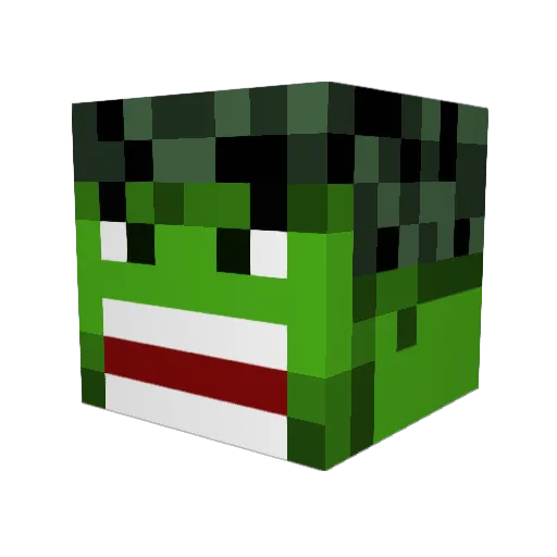 _Covert Minecraft avatar head, 3D render