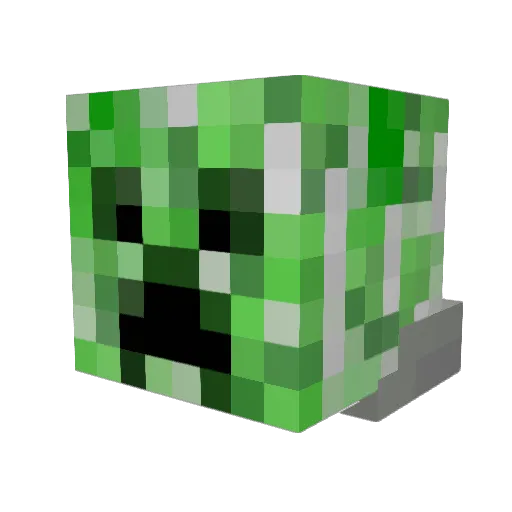 _Creepeong_ Minecraft avatar head, 3D render