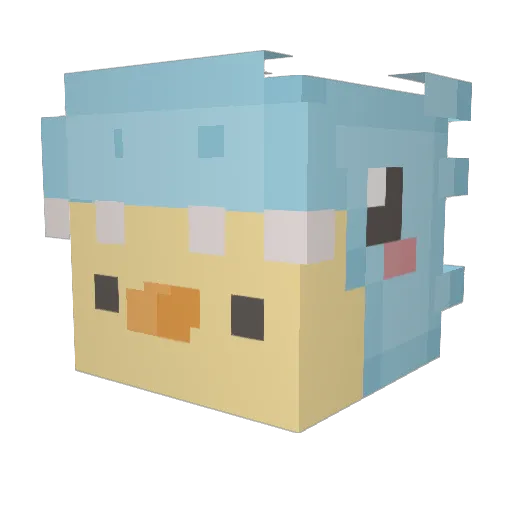 _Crypted Minecraft avatar head, 3D render