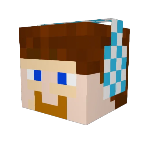 _D08R0_ Minecraft avatar head, 3D render