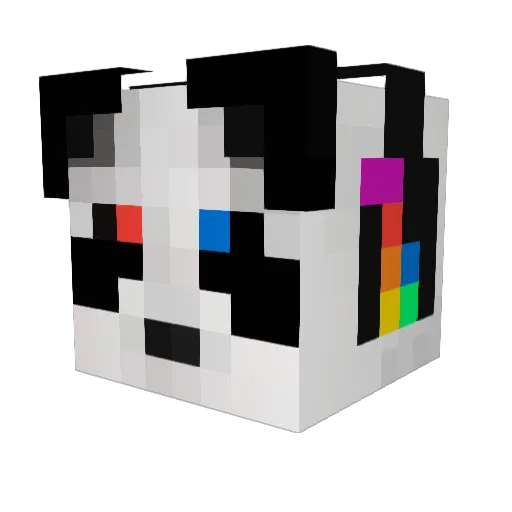 _DJPANDA Minecraft avatar head, 3D render