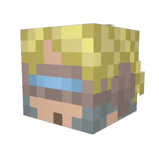 _DJ_KK_ Minecraft avatar head, 3D render